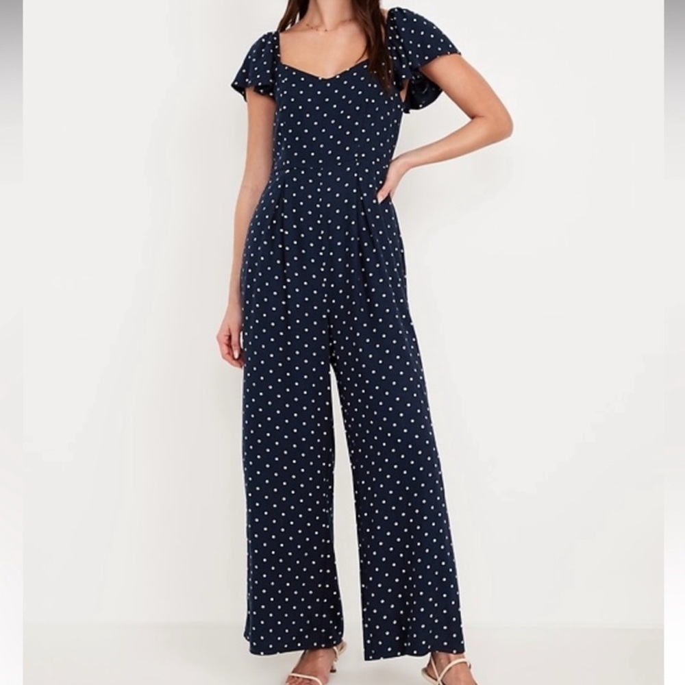 Navy Polka Dot jumpsuit